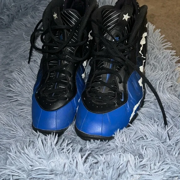 Black and Blue Sneakers with White Accents